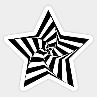 Twisting Black and White Star Sticker